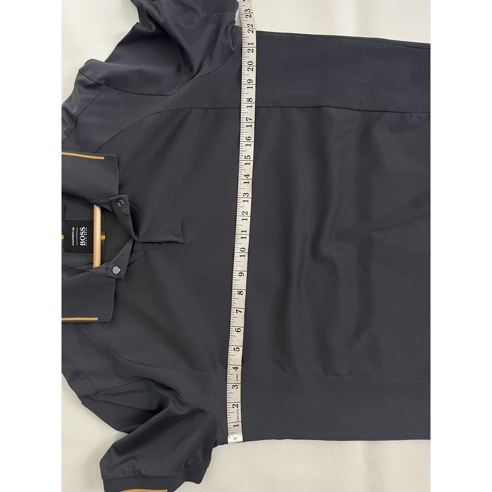 Hugo Boss x Porsche Mens XL Slim Fit Polo Gray Performance Golf Shirt Luxury - Picture 7 of 8
